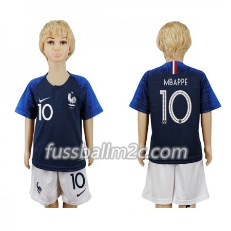 Fußballtrikots Frankreich Mbappe 10 Kinder Heim Trikotsatz WM 2018